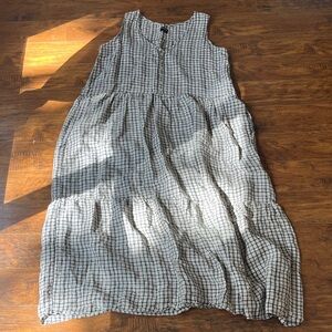 Esby black and cream Maxi Dress, 100% linen